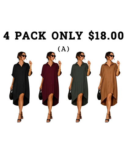 Women Sexy Black Shirt Dress
