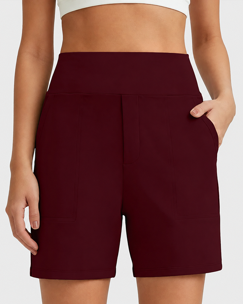 CLEARANCE SALE🔥Women's High-Waisted Athletic Bermuda Shorts with Pockets