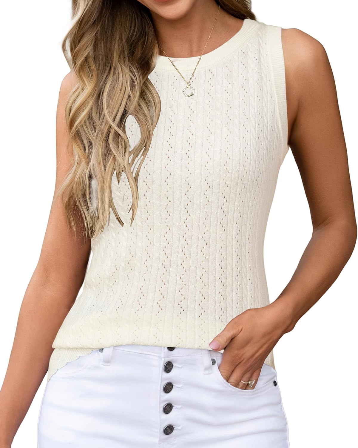 Women's Wool Blend Sleeveless All Season Business Casual Tank