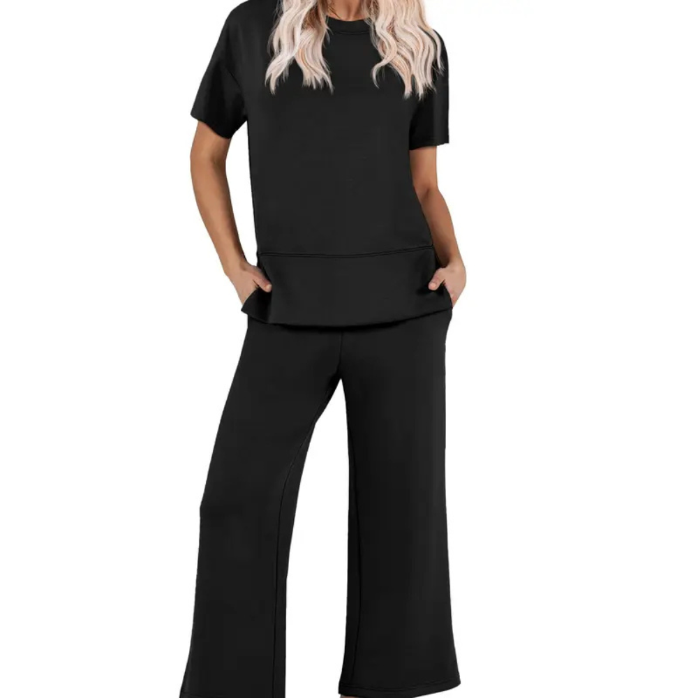 Women's Soft Short-Sleeve Loungewear Set