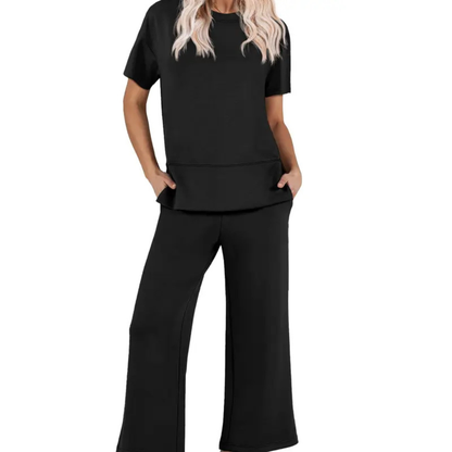 Women's Soft Short-Sleeve Loungewear Set