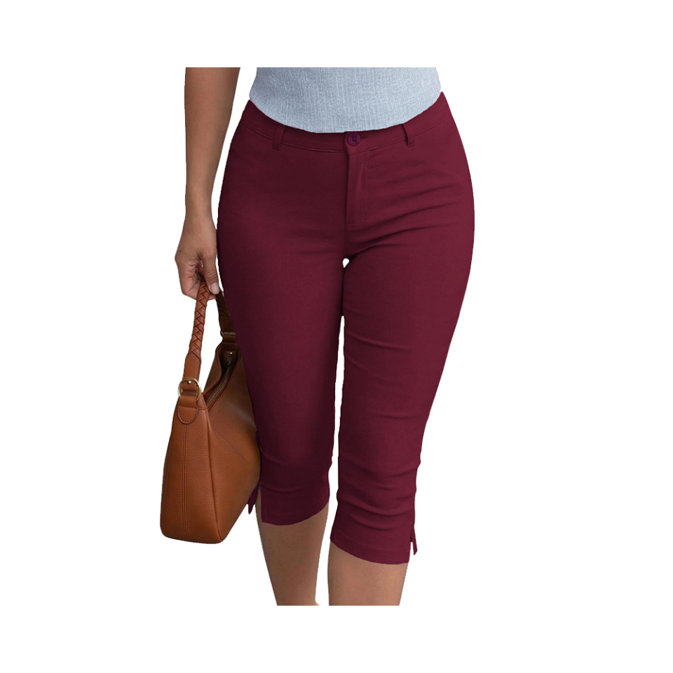 Capri Pants for Women Stretch Fitted Dressy Work Casual Slim Crop Legging