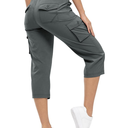 🔥Last day promotion-Women’s Loose Fit Lightweight Capri Cargo Pants – Casual 3/4 Trousers with 6 Pockets