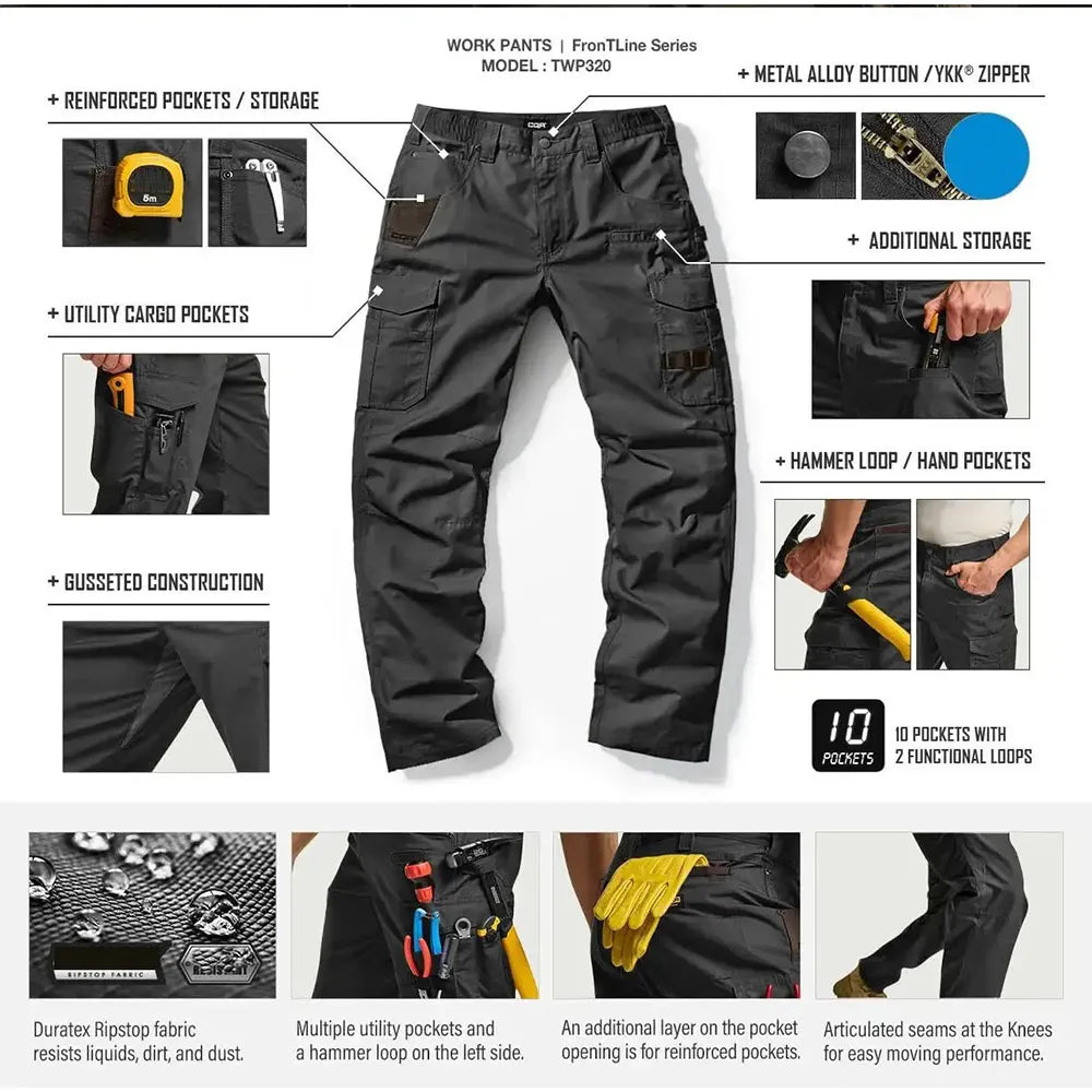 🔥Men's Ripstop Work Pants,Water Resistant Outdoor Tactical Pants