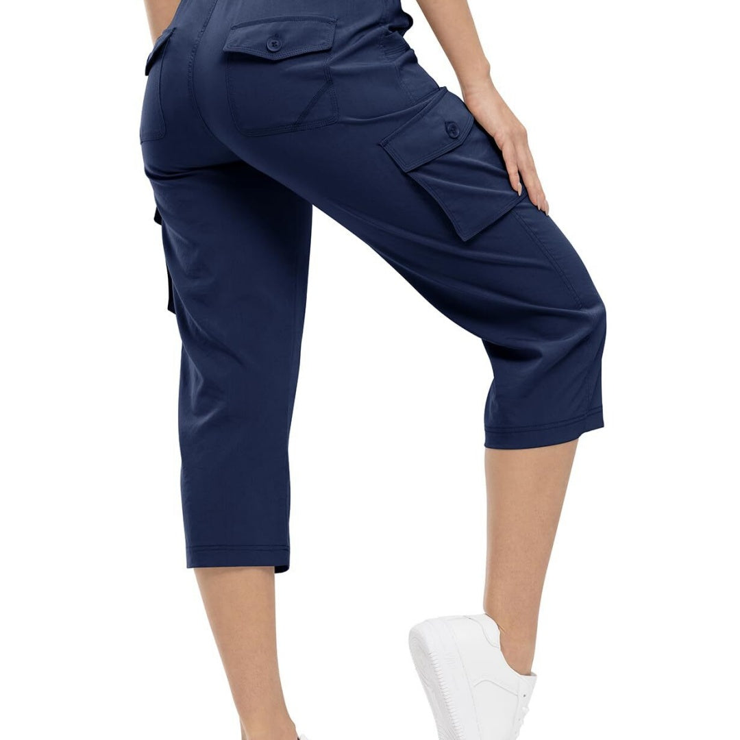 🔥Last day promotion-Women’s Loose Fit Lightweight Capri Cargo Pants – Casual 3/4 Trousers with 6 Pockets