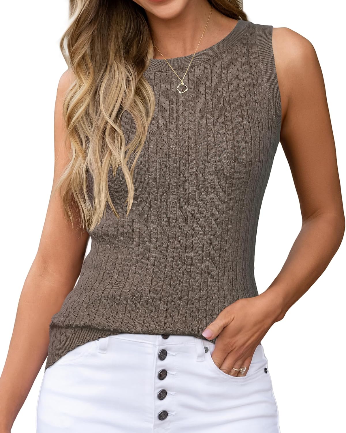 Women's Wool Blend Sleeveless All Season Business Casual Tank