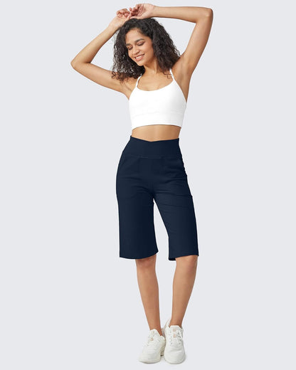⏰Last day promotion: Capri Pants for Women -Knee Length Wide Leg Yoga Capris Dressy Casual Summer Crop Pants with Pockets