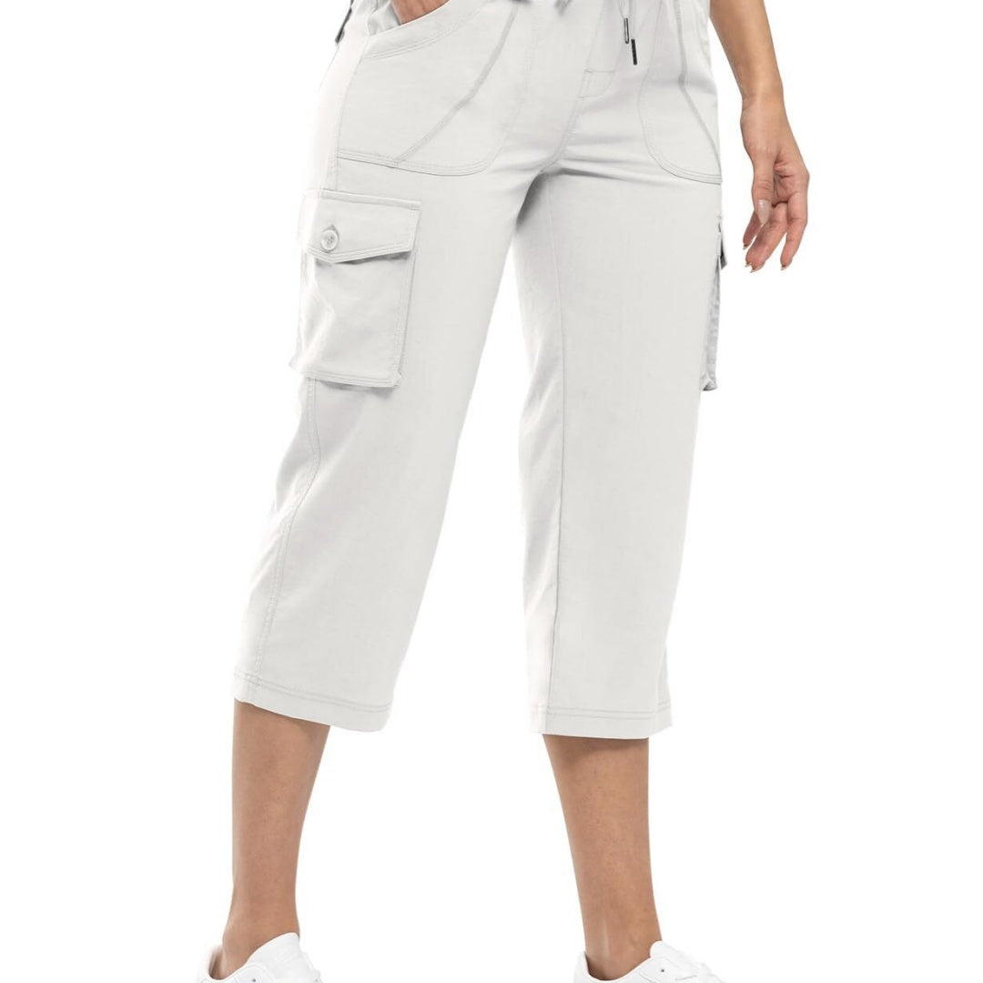 🔥Last day promotion-Women’s Loose Fit Lightweight Capri Cargo Pants – Casual 3/4 Trousers with 6 Pockets