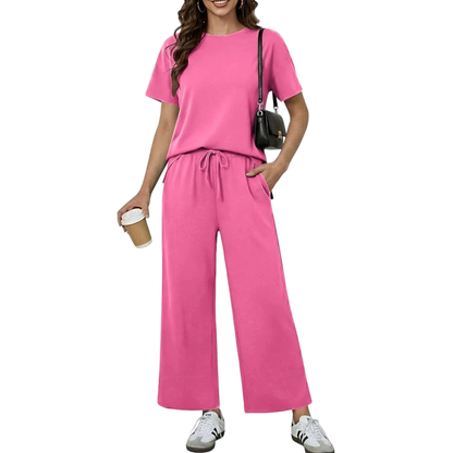 Women's Soft Short-Sleeve Loungewear Set