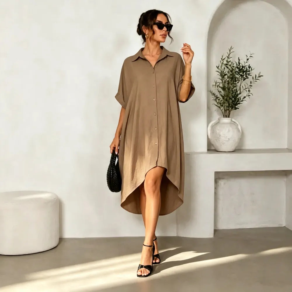 Women Sexy Black Shirt Dress