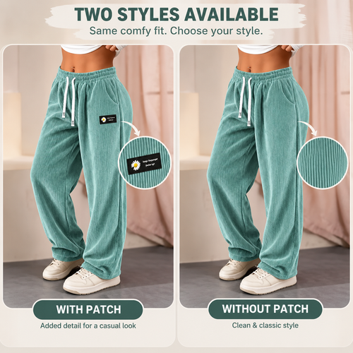 Bestseller🏆Women's Solid Straight Leg Corduroy Bottoms