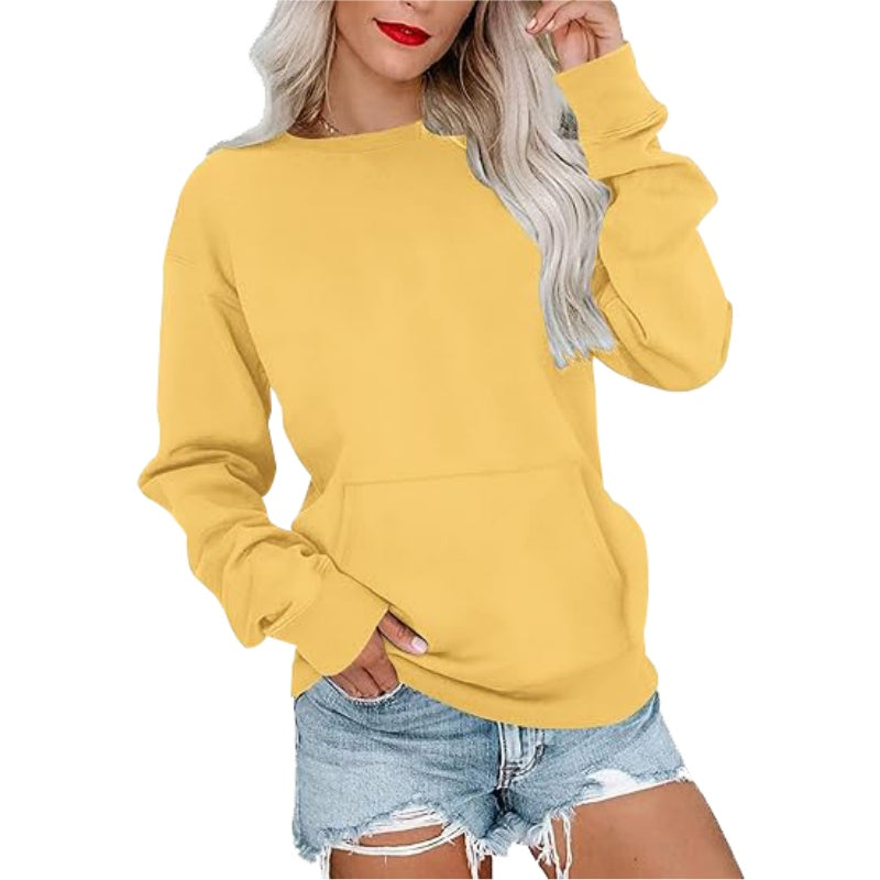 🎉Women's Oversized Crewneck Sweatshirt Long Sleeves Top with Pocket