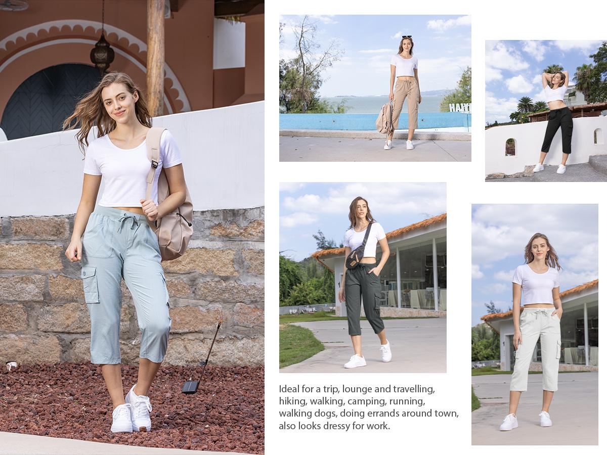 🔥Last Day:90% Off🔥Women's Cargo Capri Pants–Lightweight Loose Fit Pants-1