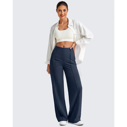 🔥Last Day:90% Off🔥Women's Straight Leg Ponte Yoga Pants with Pockets-1