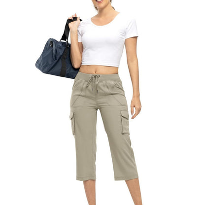 🔥Last day promotion-Women’s Loose Fit Lightweight Capri Cargo Pants – Casual 3/4 Trousers with 6 Pockets