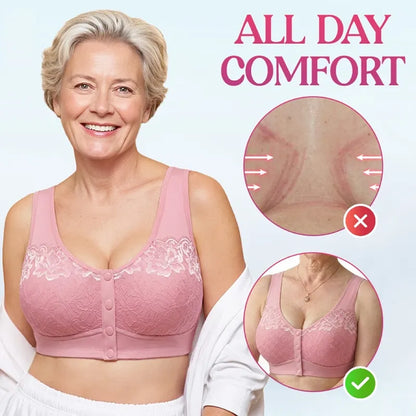 🔥Last Day💥Front Closure Breathable Cotton Lifting Bra for Senior