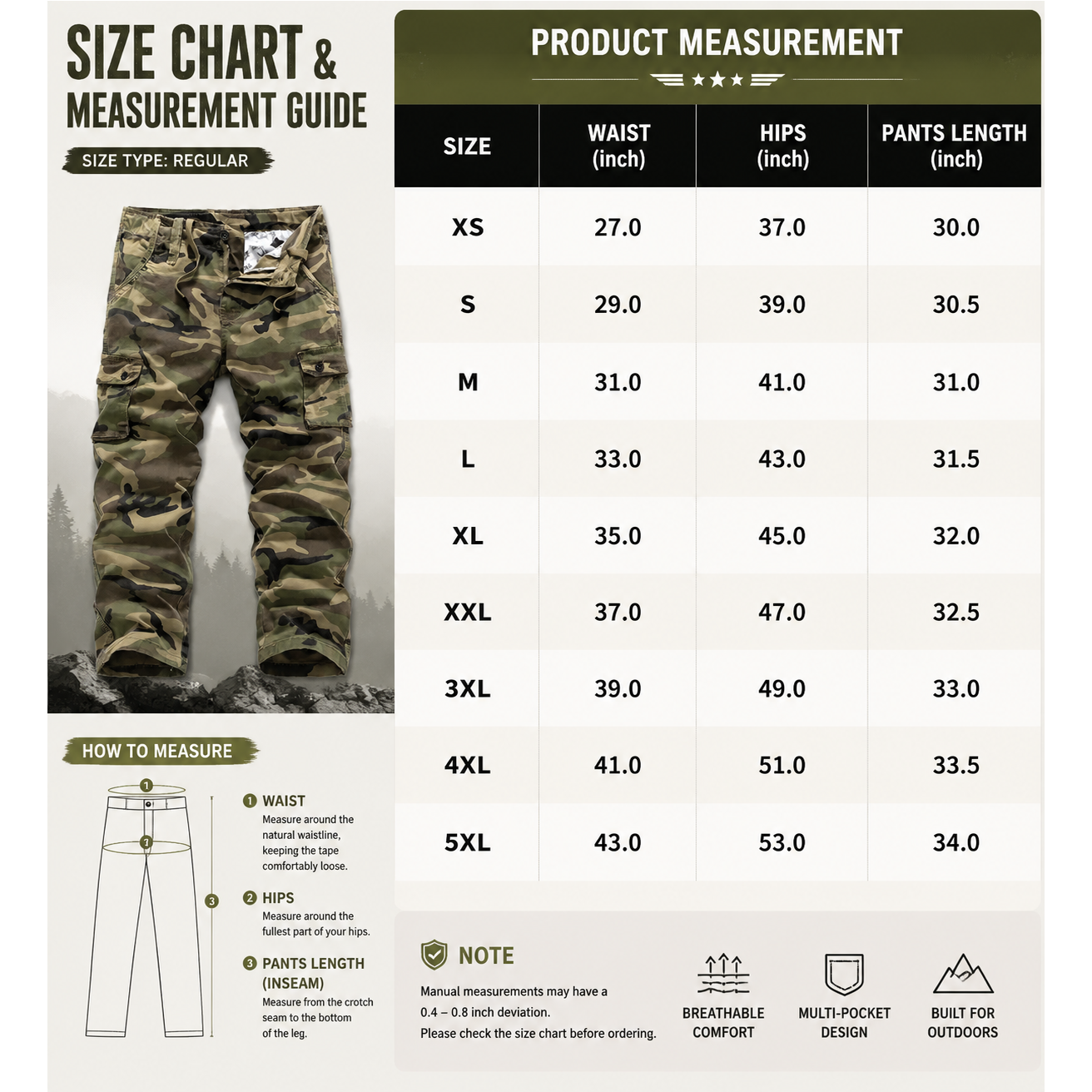 【LAST DAY SALE】Men’s practical camouflage cargo pants