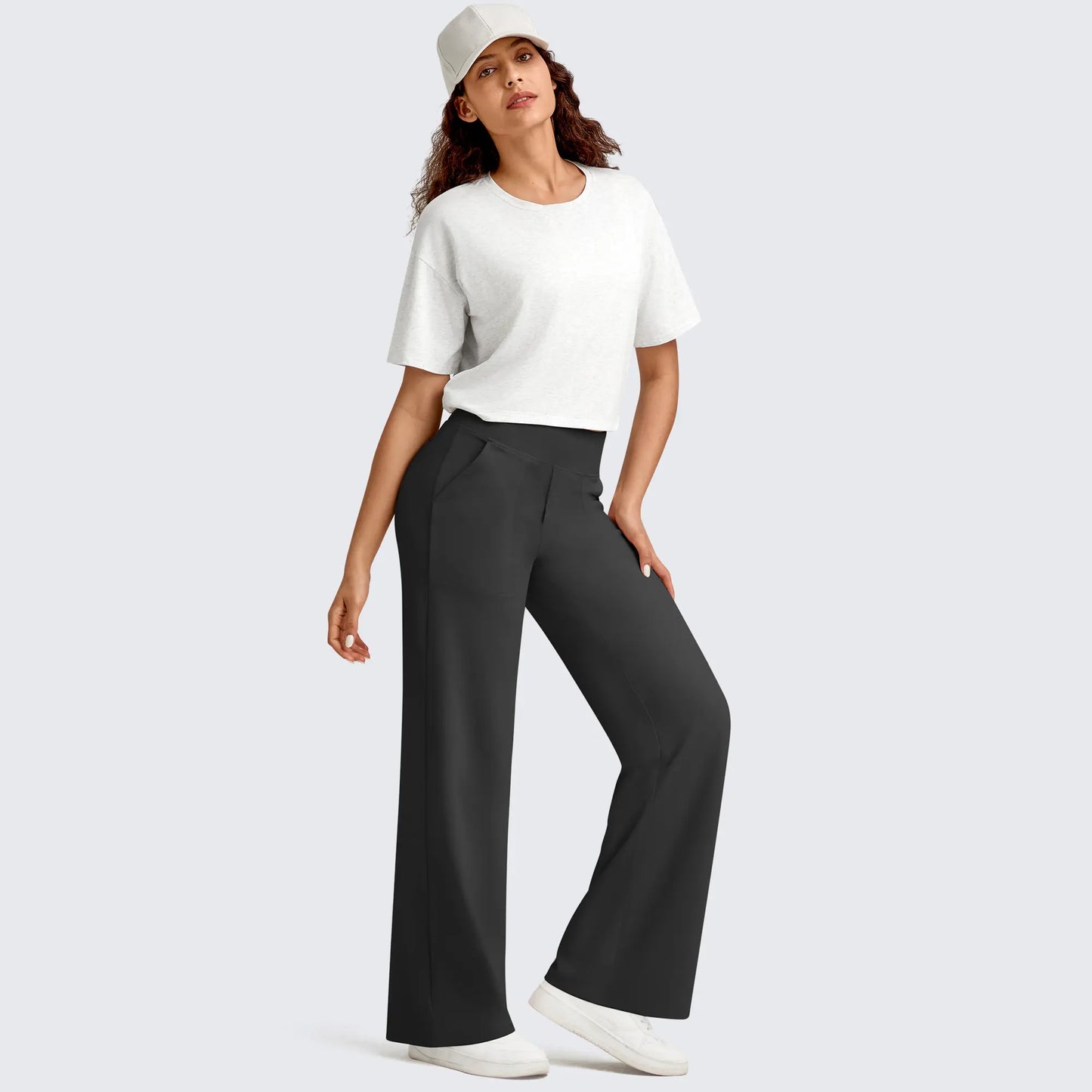 Women's Relaxed Wide-Leg Comfort Pants.