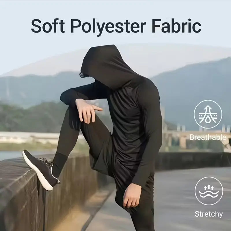 Men's casual hoodie with UPF50+ sun protection, soft and comfortable, classic and versatile.