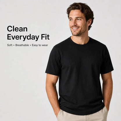 Men's Black Crew Neck T-Shirt
