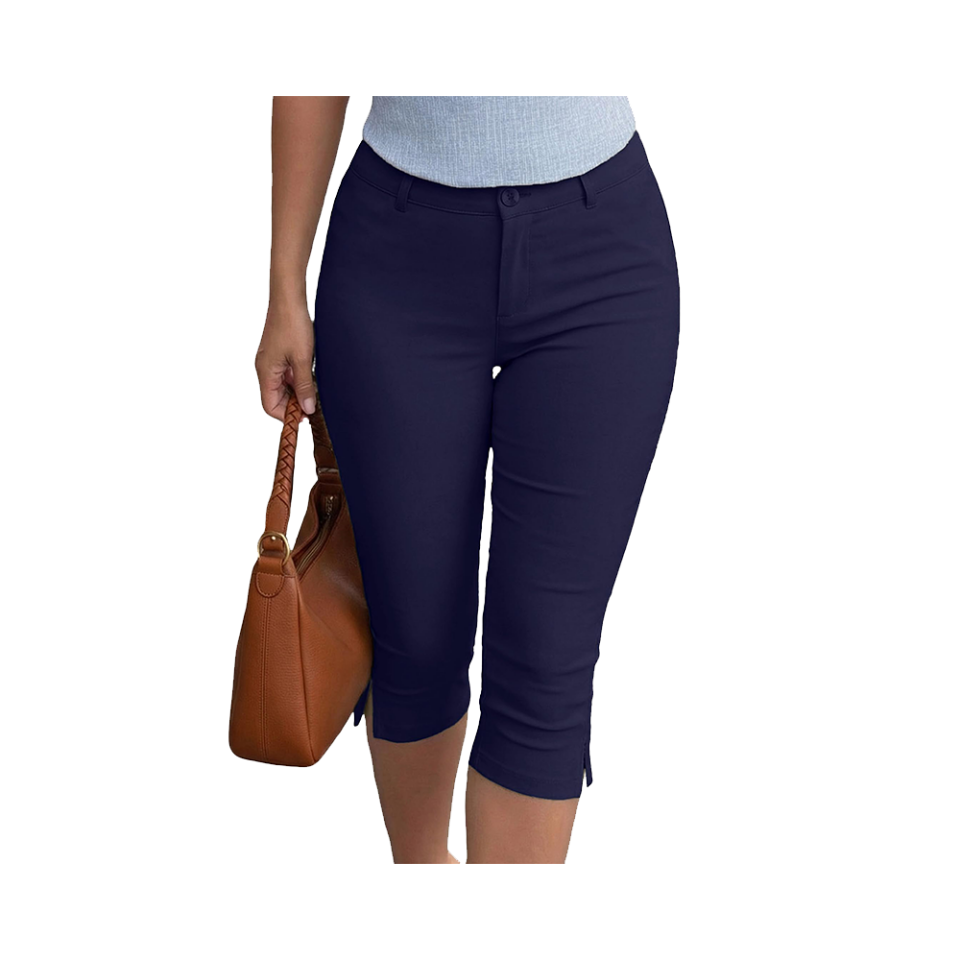 Capri Pants for Women Stretch Fitted Dressy Work Casual Slim Crop Legging