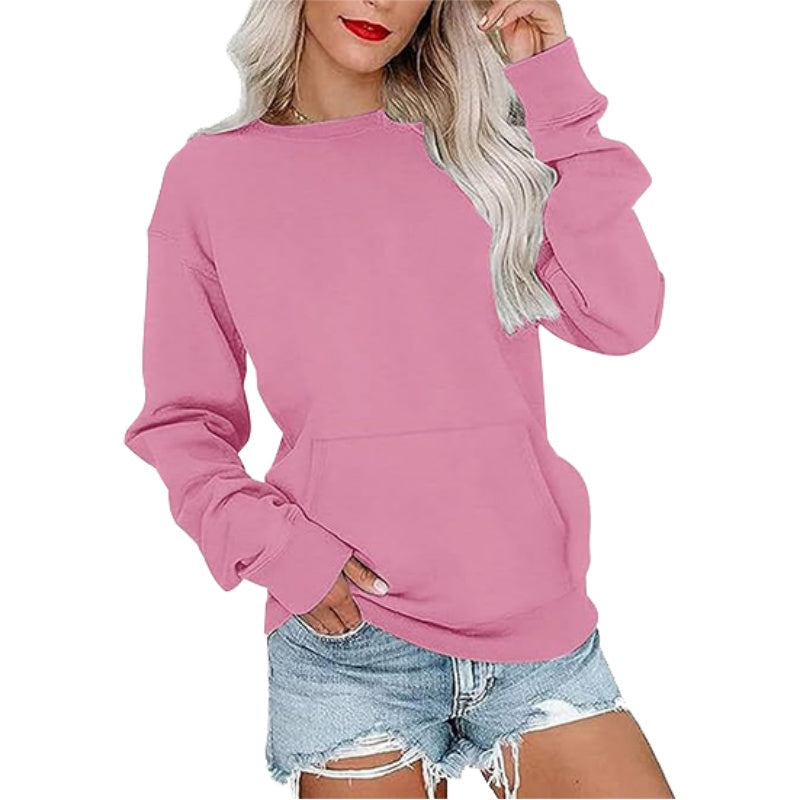 🎉Women's Oversized Crewneck Sweatshirt Long Sleeves Top with Pocket