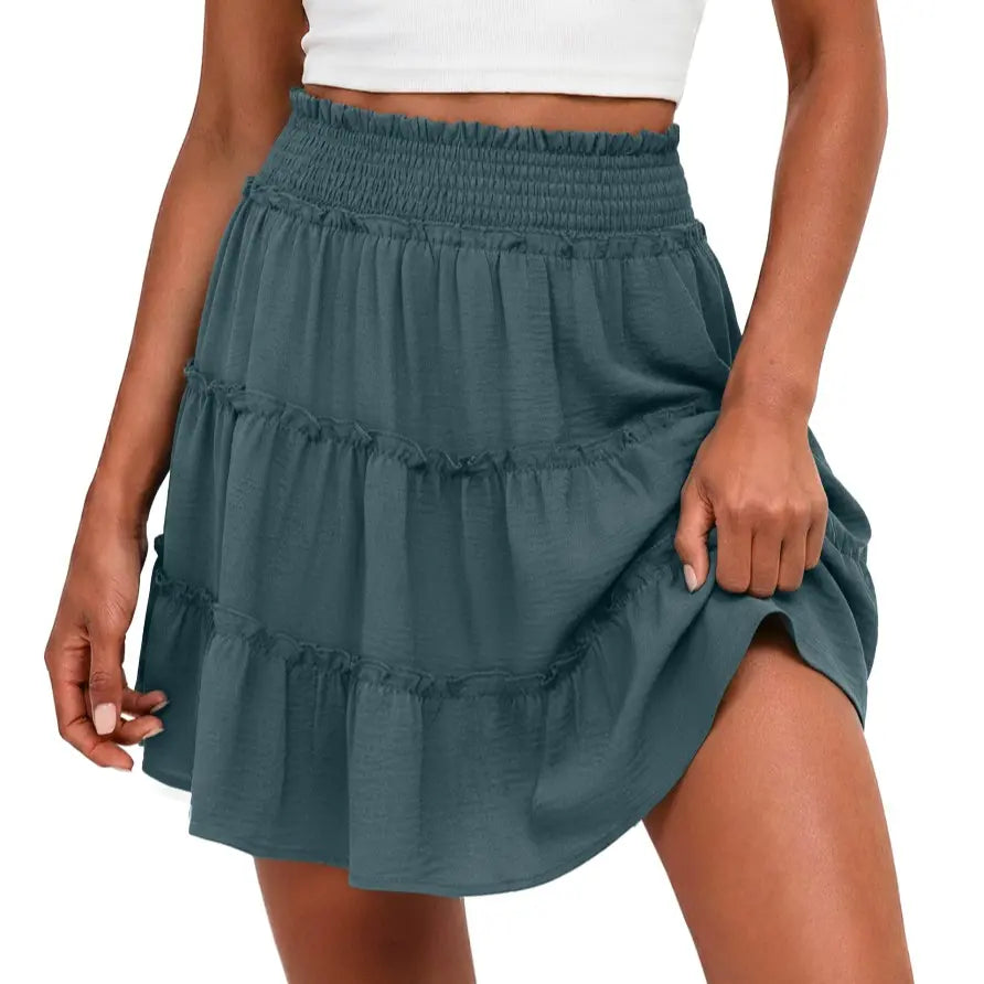 Lepunuo Women's Boho Floral Skorts with Pockets and Ruffles