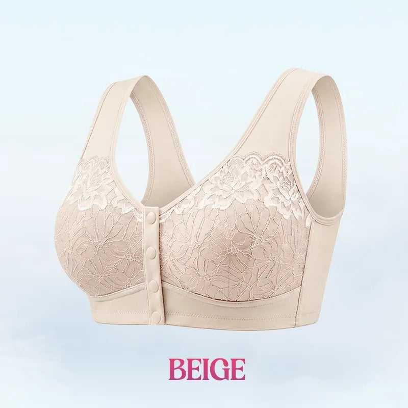 🔥Last Day💥Front Closure Breathable Cotton Lifting Bra for Senior