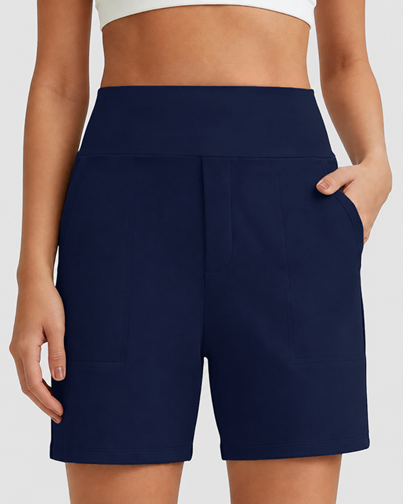 CLEARANCE SALE🔥Women's High-Waisted Athletic Bermuda Shorts with Pockets