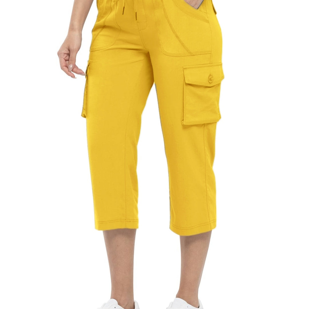 🔥Last day promotion-Women’s Loose Fit Lightweight Capri Cargo Pants – Casual 3/4 Trousers with 6 Pockets