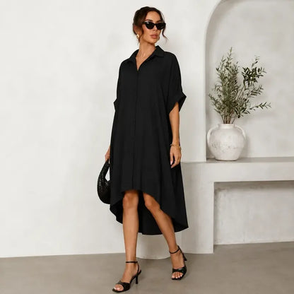 Women Sexy Black Shirt Dress