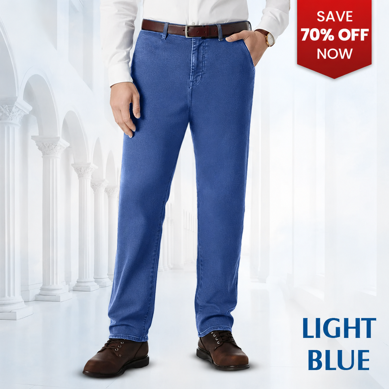 【LAST DAY SALE】Men's Classic Straight Fit Stretch Jeans