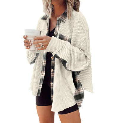Women's Loose Fit Waffle Knit Shacket