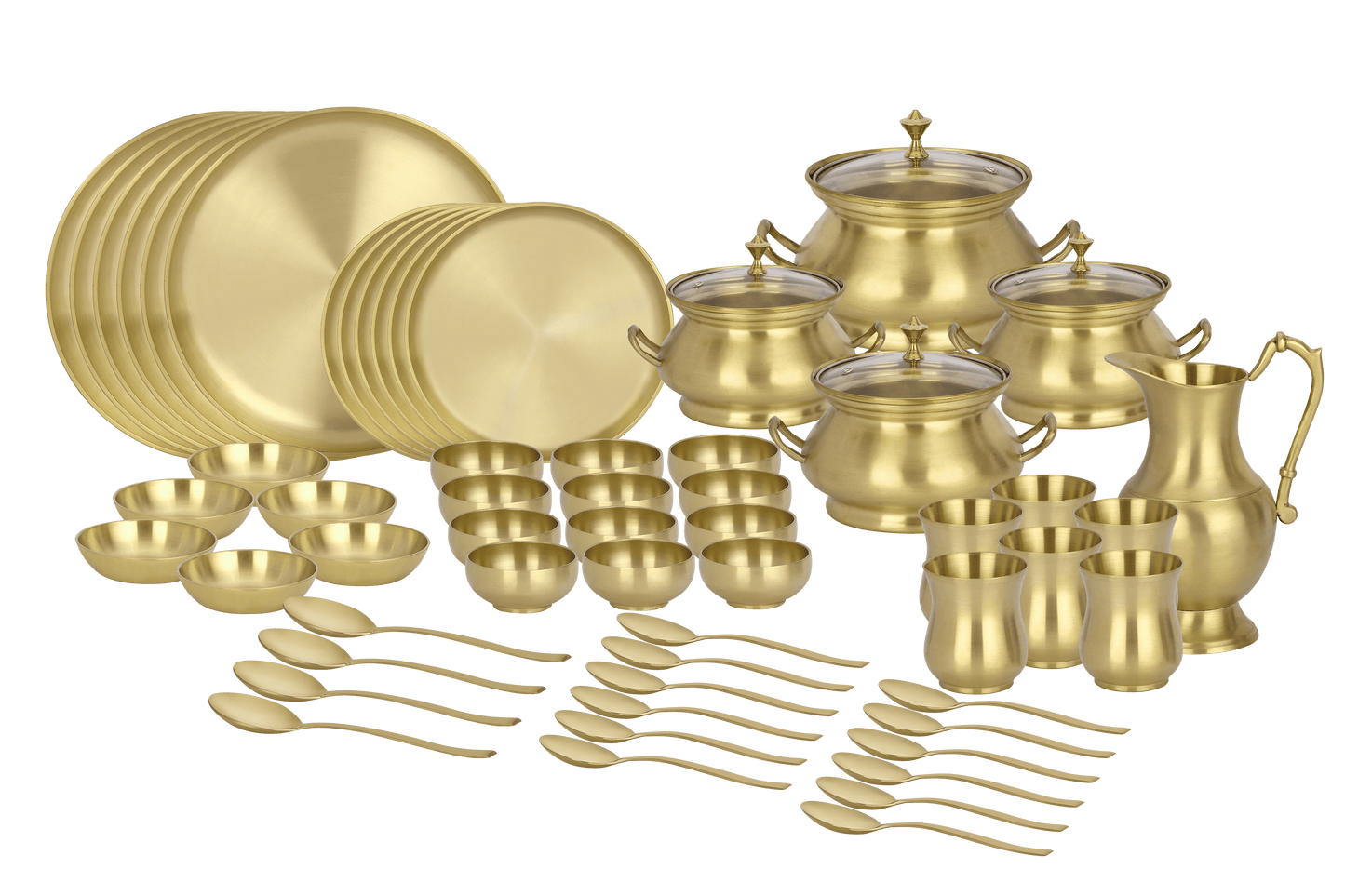 MOONSTONE DINNER SET BRASS MATT 57PCS
