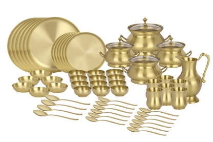 MOONSTONE DINNER SET BRASS MATT 57PCS