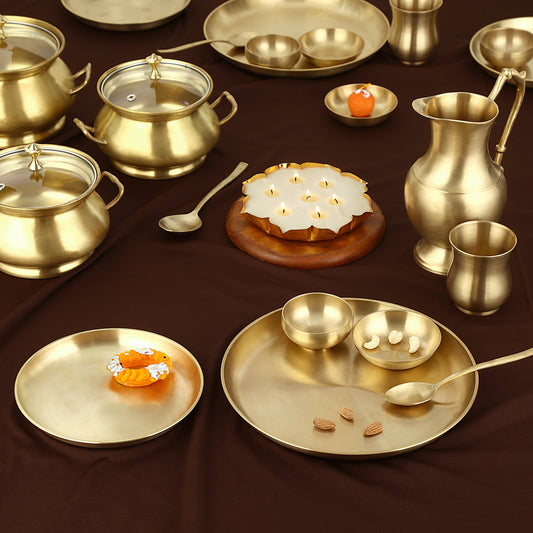 MOONSTONE DINNER SET BRASS MATT 57PCS