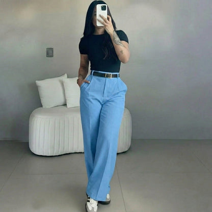 ✨ High-Waisted Straight-Leg Pants