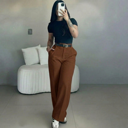 ✨ High-Waisted Straight-Leg Pants