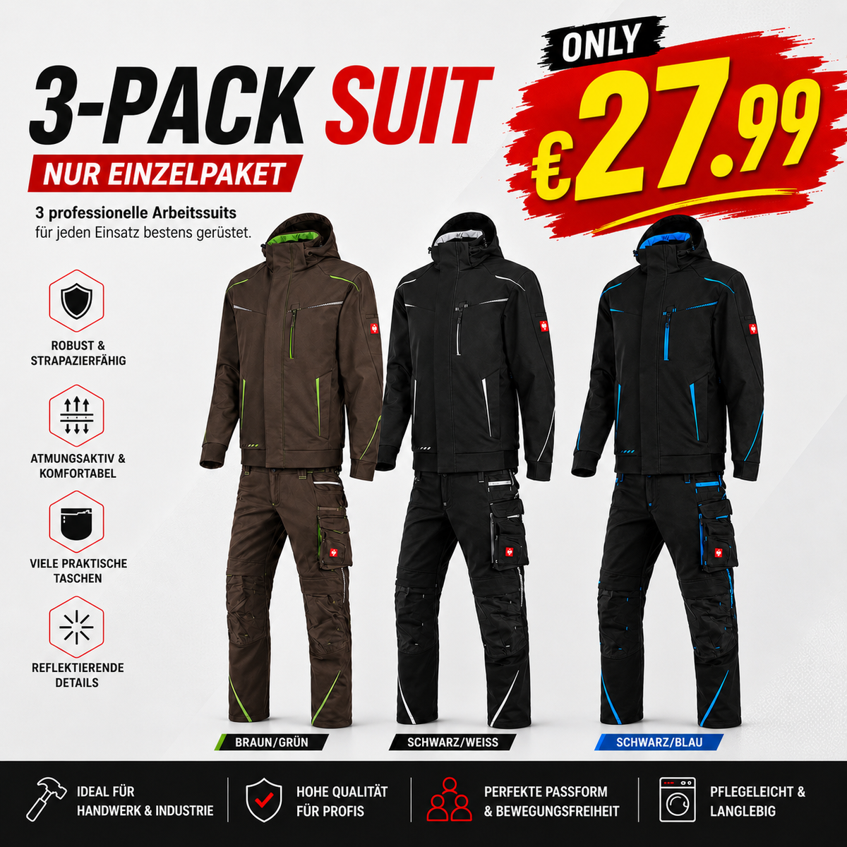 ☀️ WINTER-SALE IM SOMMER ❄️Softshelljacke x Bundhose e.s.motion 2020 Set