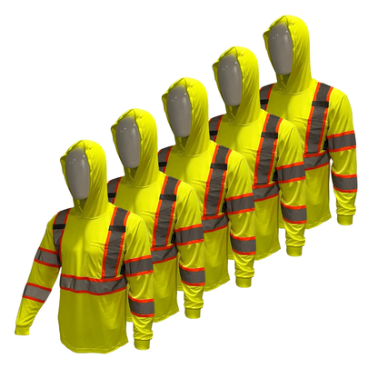 🔥 SPECIAL OFFER-Men’s High Visibility Hoodie Work Shirt – Long Sleeve Reflective Safety Top