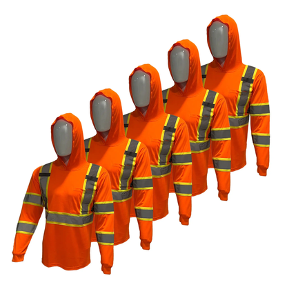 🔥 SPECIAL OFFER-Men’s High Visibility Hoodie Work Shirt – Long Sleeve Reflective Safety Top