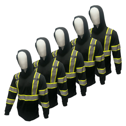 🔥 SPECIAL OFFER-Men’s High Visibility Hoodie Work Shirt – Long Sleeve Reflective Safety Top