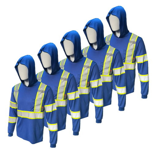🔥 SPECIAL OFFER-Men’s High Visibility Hoodie Work Shirt – Long Sleeve Reflective Safety Top