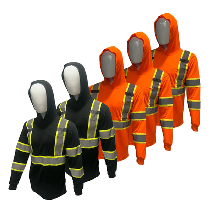 🔥 SPECIAL OFFER-Men’s High Visibility Hoodie Work Shirt – Long Sleeve Reflective Safety Top