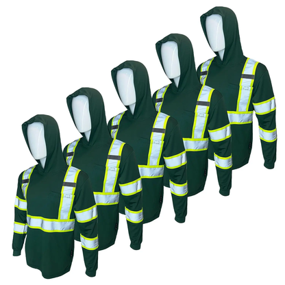 🔥 SPECIAL OFFER-Men’s High Visibility Hoodie Work Shirt – Long Sleeve Reflective Safety Top