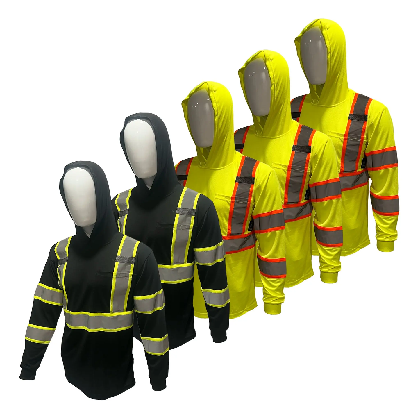 🔥 SPECIAL OFFER-Men’s High Visibility Hoodie Work Shirt – Long Sleeve Reflective Safety Top