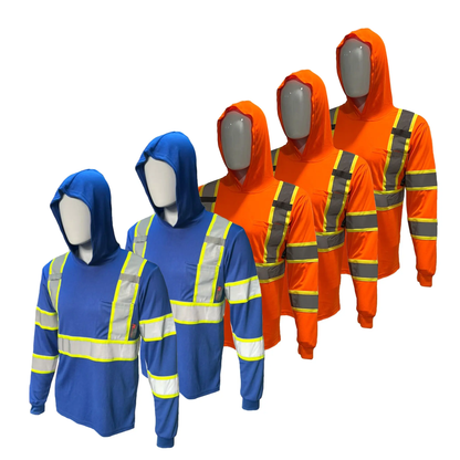 🔥 SPECIAL OFFER-Men’s High Visibility Hoodie Work Shirt – Long Sleeve Reflective Safety Top