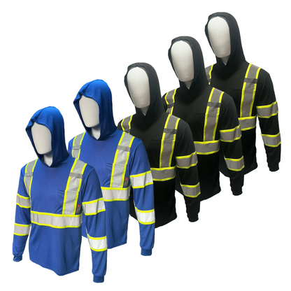 🔥 SPECIAL OFFER-Men’s High Visibility Hoodie Work Shirt – Long Sleeve Reflective Safety Top