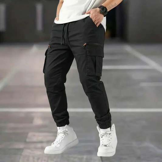 Men’s outdoor cargo pants American casual straight-leg tapered harem long pants