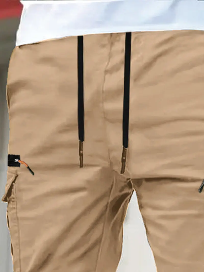 Men’s outdoor cargo pants American casual straight-leg tapered harem long pants